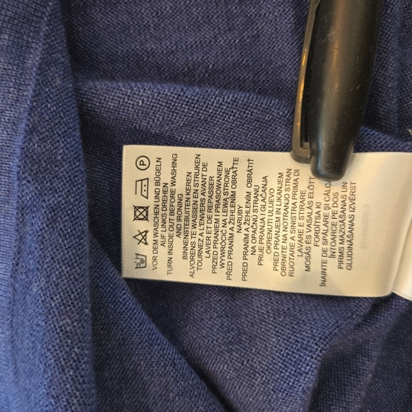 House Of Paul Rosen Wool Lightweight Crewneck Long Sleeve Sweater Blue Size Medi - Picture 10 of 10